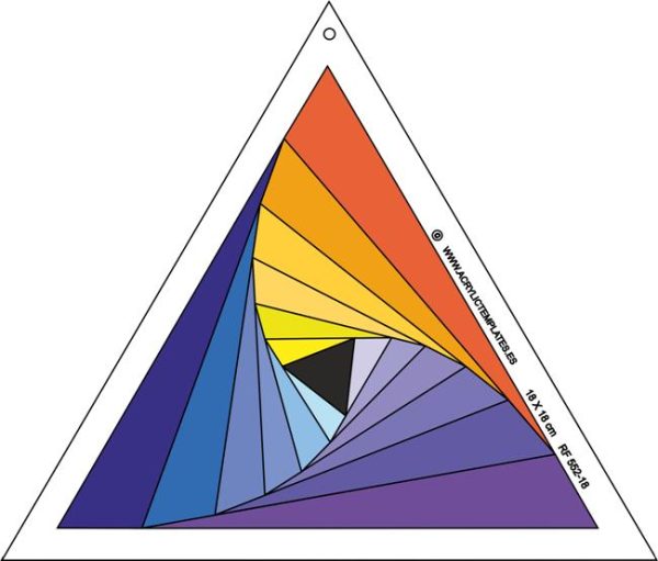 PLANTILLA ACRILICA TRIANGULO TWISTER 18X18CM